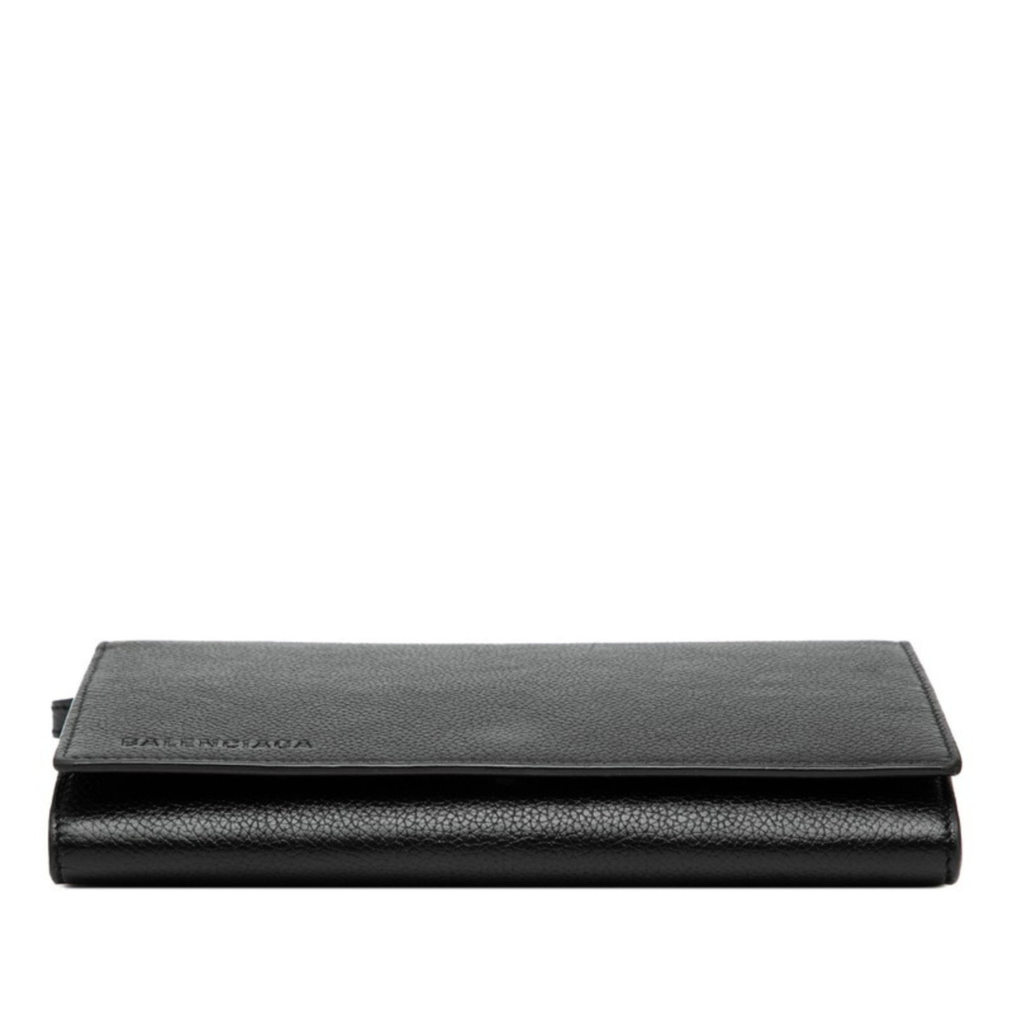 Balenciaga Logo Shoulder Bag 674892 Black Leather