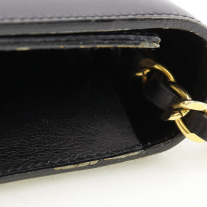Chanel Chanel Chain Shoulder Bag Coco Mark Calf Black Snap Button Chainshoulder