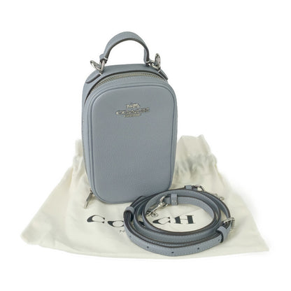 Coach Eva Phone Crossbody Shoulder Bag Cb854 Blue-Gray Leather