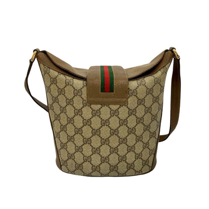 Gucci Old Gucci Vintage Sherry Line Gg Logo Hardware Leather Shoulder Bag Brown 96481
