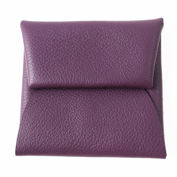 Hermes Bastia Verso Cassis Rouge Garance Silver Hardware Evercolor Wallet/Coin Case With U Stamp