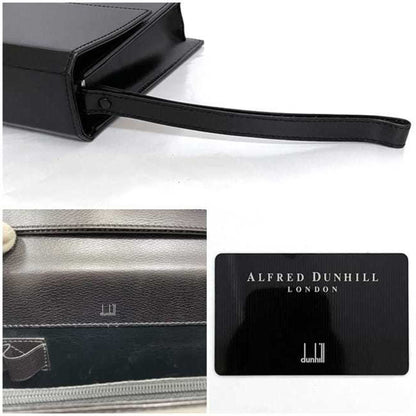 Dunhill Second Bag Ec-22830 Black Sidecar Leather Clutch Strap Flap