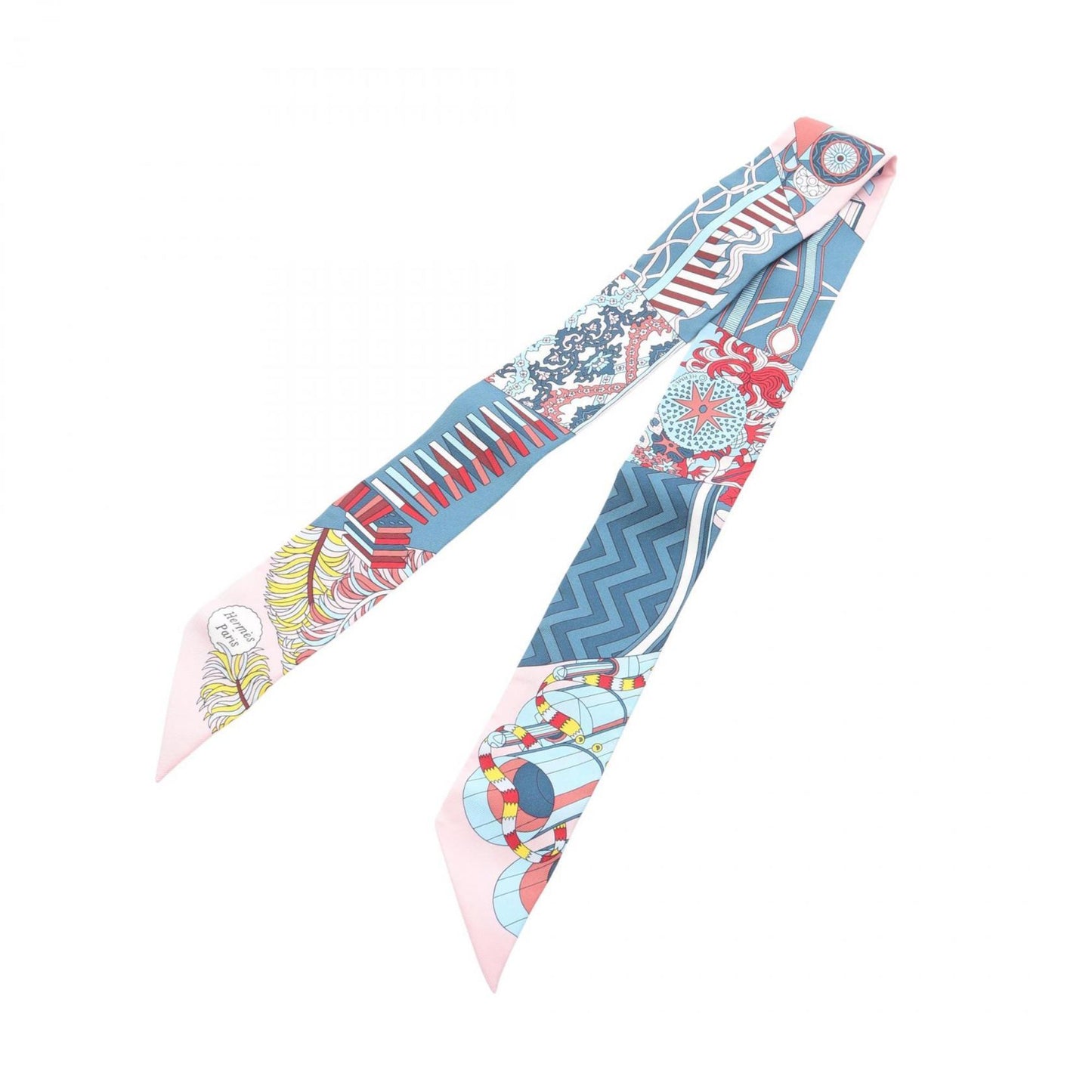 Hermes Hermes Twilly De Lombrelle Aux Duels Vieux Scarf Silk
