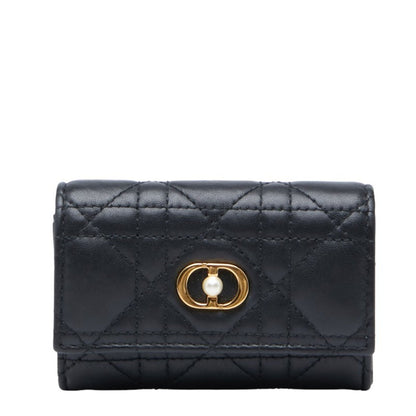 Christian Dior Dior Cannage Jolie Glycine Bifold Wallet S3102Unjb Black Lambskin