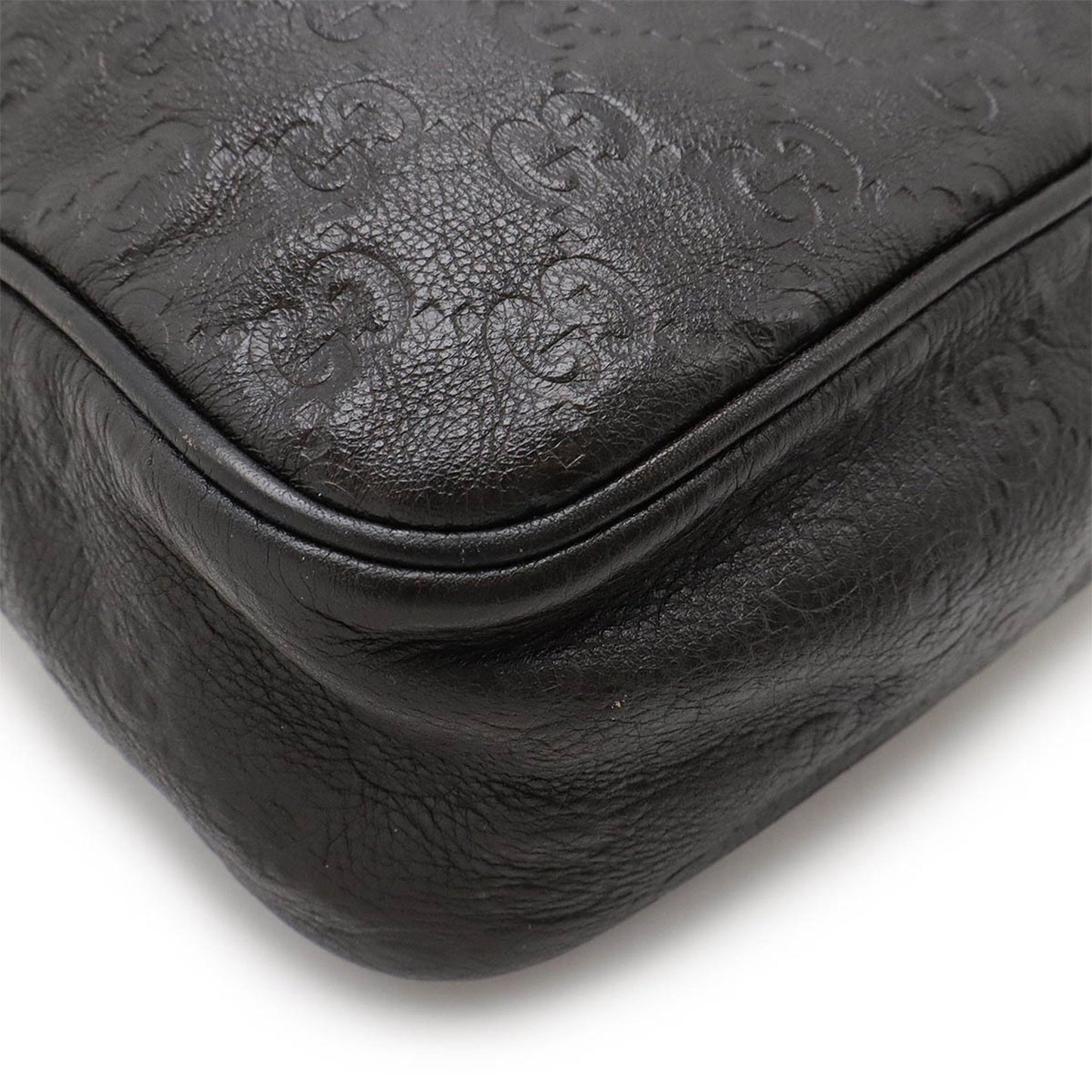 Gucci Guccissima Shoulder Bag Leather Dark Brown 201448