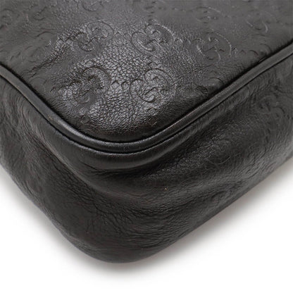 Gucci Guccissima Shoulder Bag Leather Dark Brown 201448