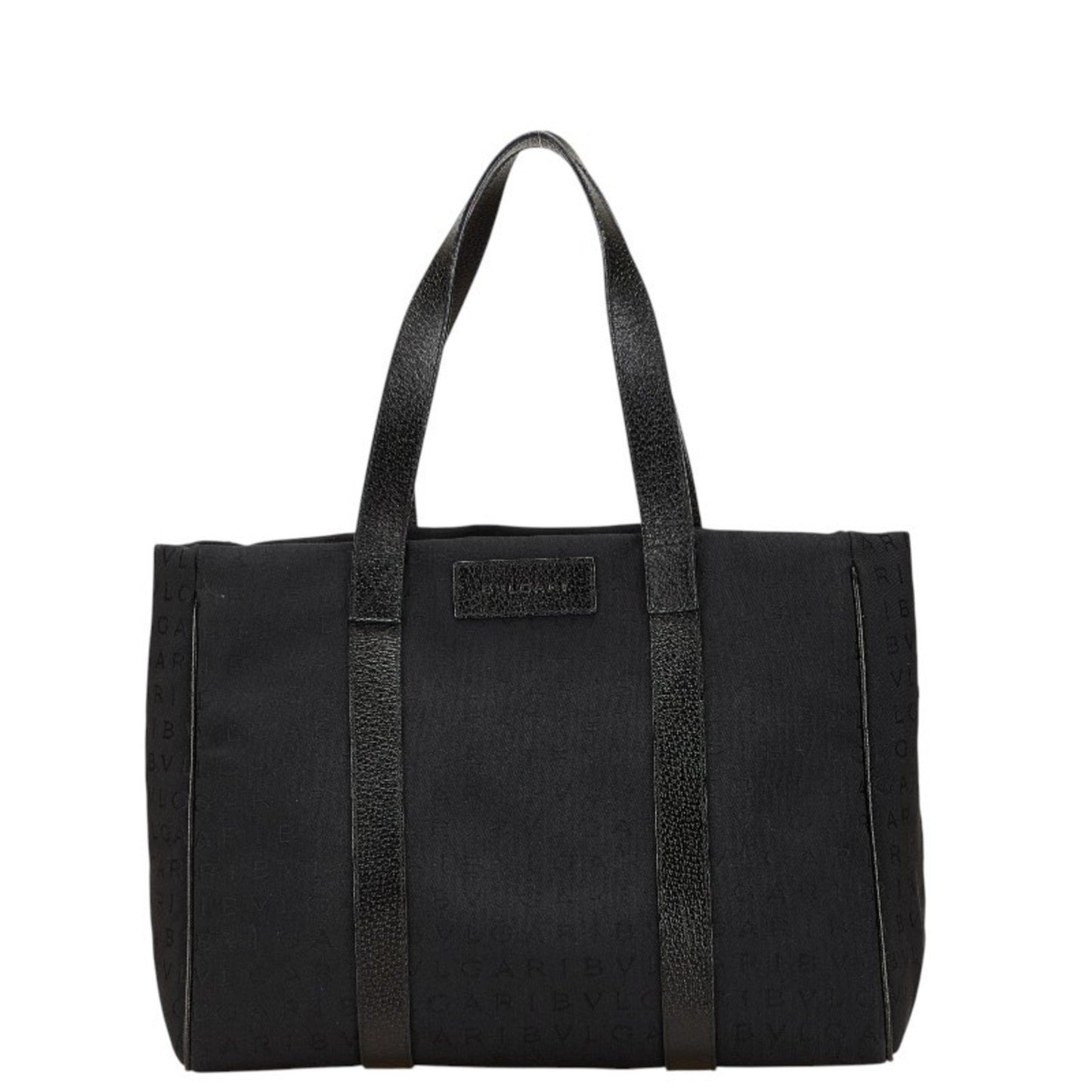 Bvlgari Logomania Tote Bag In Black Canvas
