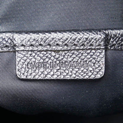 Burberry Check Logo Plate Shoulder Bag Black Nylon Leather