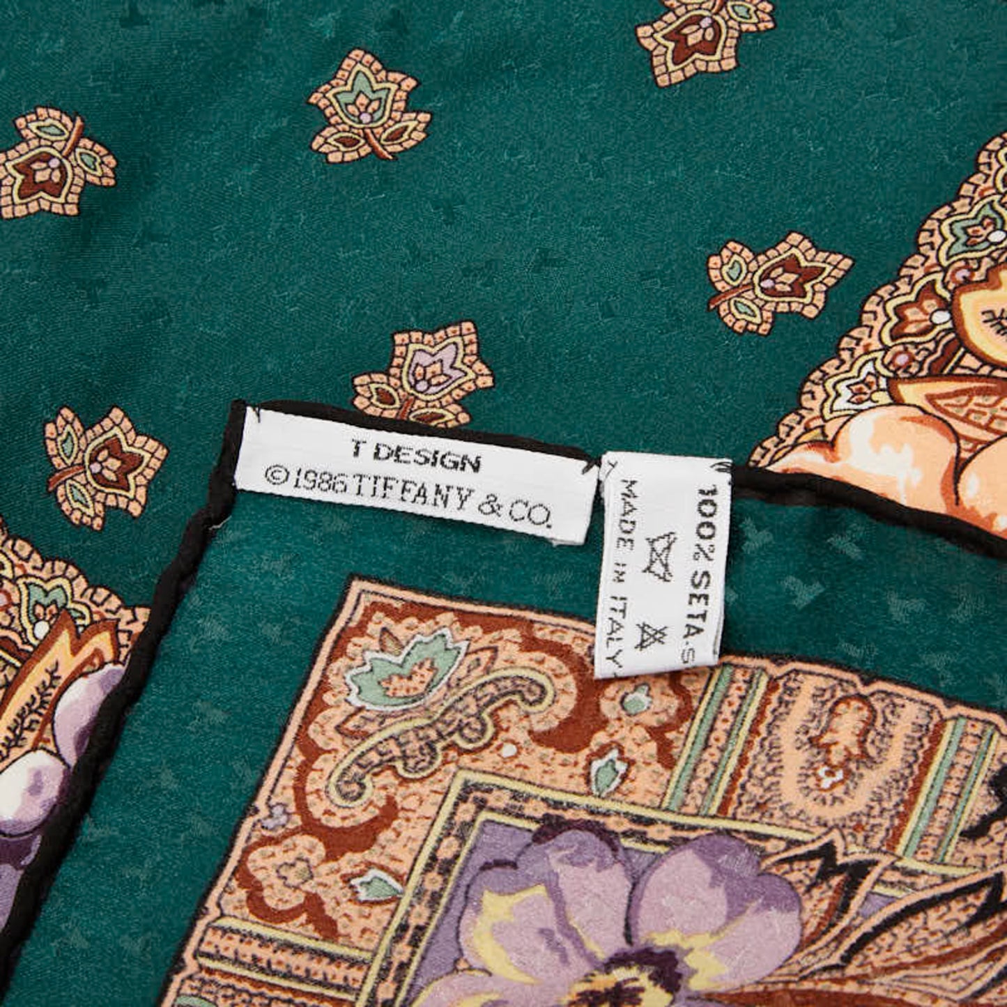 Tiffany & Co. T Logo Floral Motif Scarf
