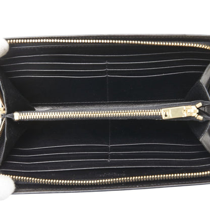 Saint Laurent Round Zip Long Wallet 326599 Black Leather