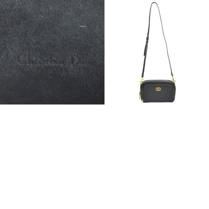 Christian Dior Shoulder Bag Caro Leather Black