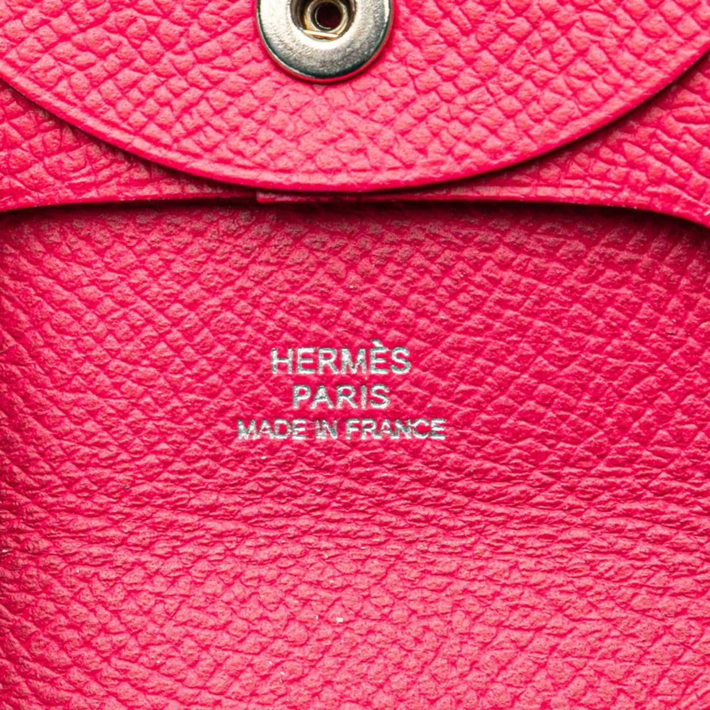 Herms Bastia Wallet/Coin Purse Pink Epsom Leather