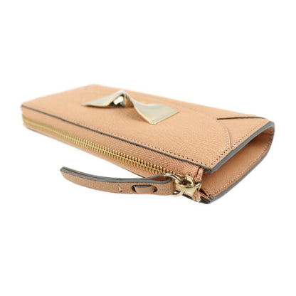 Chlo Chloe Twisted Bow Long Wallet 3P0762 Leather Beige Gold Hardware L-Shaped Zipper