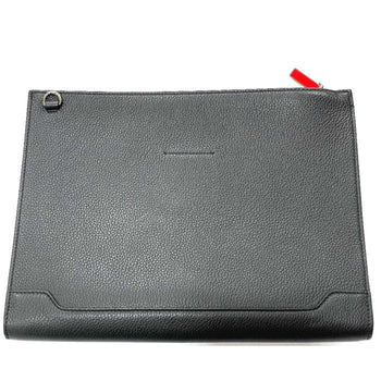 Christian Louboutin Spiked Studded Sky Pouch Clutch Bag In Black Leather