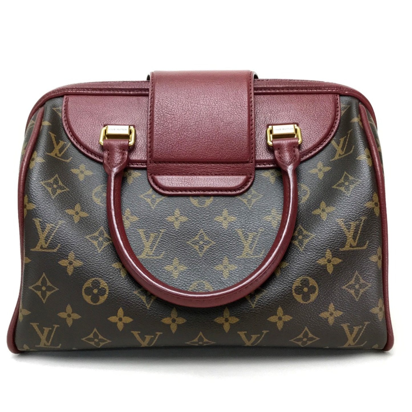 Louis Vuitton M40802 Monogram Mini Duffle Bag Hand Bag Bordeaux Dark Brown Bordeaux