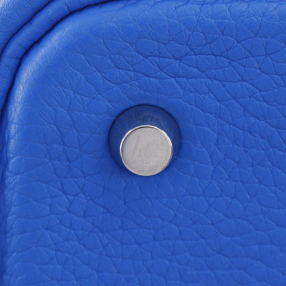 Hermes Herms Picotin Lock Mm Handbag In Taurillon Clemence Blue Hydra Leather