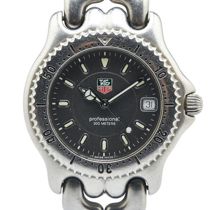 Tag Heuer Cell Professional 20 Watch Wg1113-0 Quartz Black Dial Stainless Steel