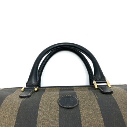 Fendi 259022 Boston Bag Handbag Black Brown Leather
