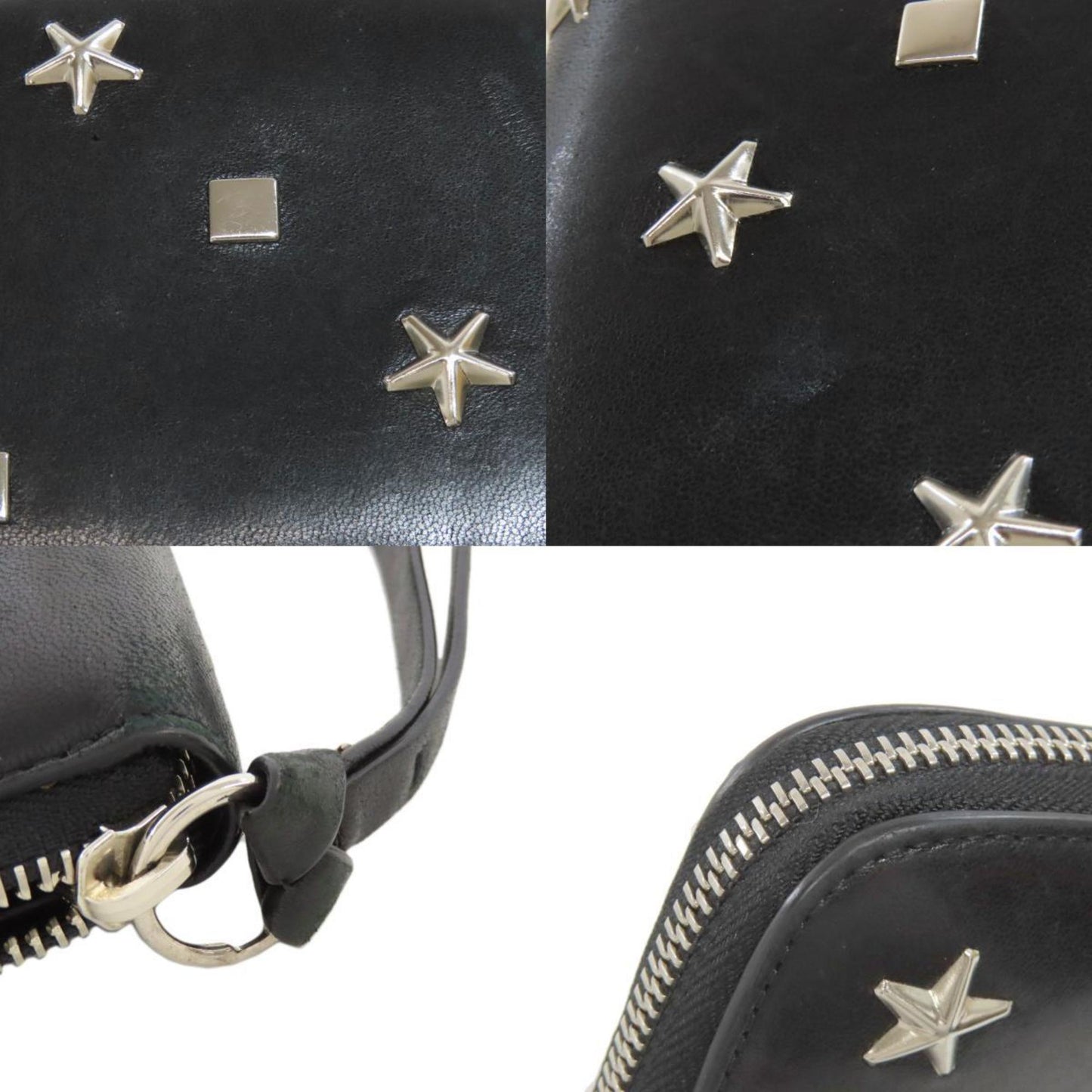 Jimmy Choo Studded Star Motif Bi-Fold Wallet Leather