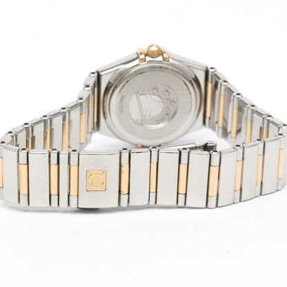 Omega Constellation Diamond Mop 18K Pink Gold Steel Watch 1368.71 Polished