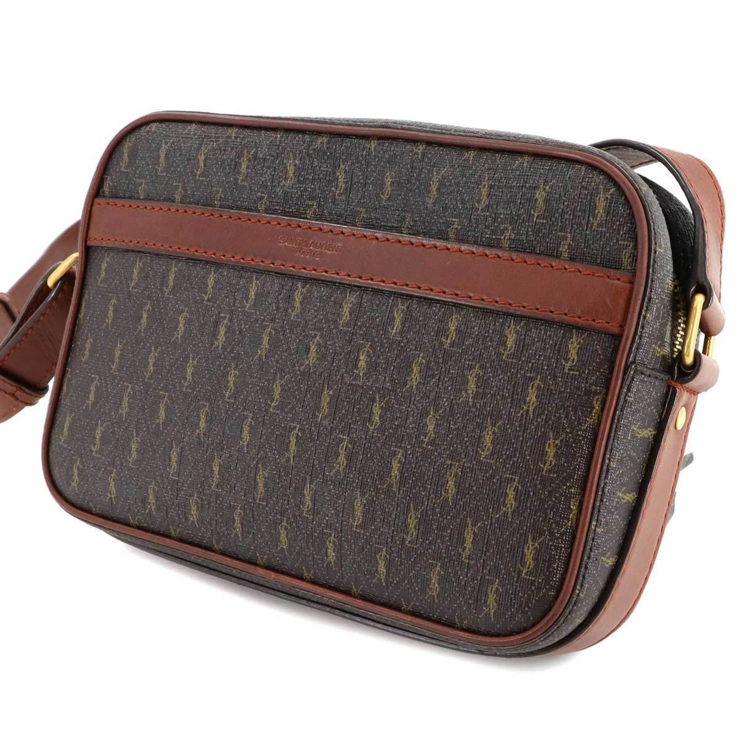 Saint Laurent Le Monogram Camera Shoulder Bag In Brown Leather