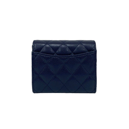 Chanel Matelasse Coco Caviar Leather Tri-Fold Wallet