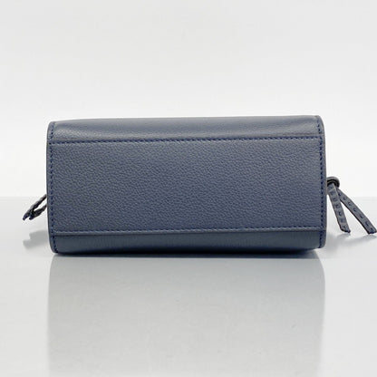 Fendi Roma Go To Leather Handbag In Navy