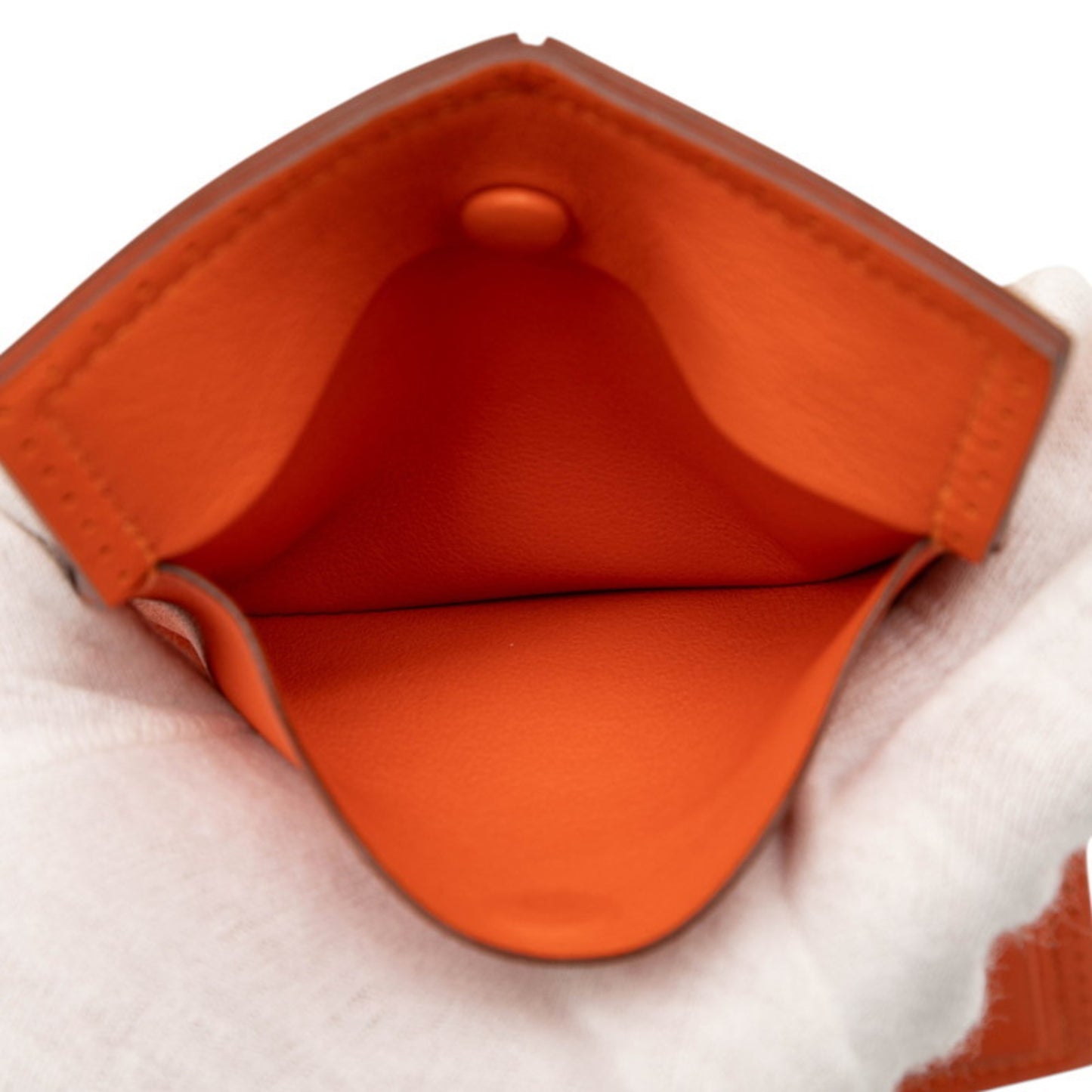 Hermes Herms Flex Bifold Wallet In Orange Swift Leather