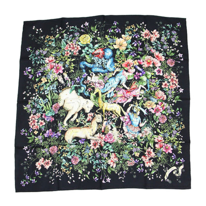 Christian Dior 22 D-Constellation Print Silk Scarf/Muffler In Black