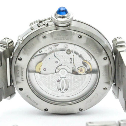Polished Cartier Pasha 38 Grid Steel Automatic