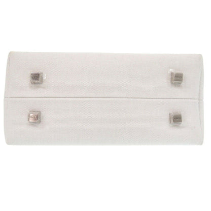 Fendi By The Way Small 8Bs067 Anvg Canvas Leather Plexiglass White Handbag 1783Fendi