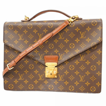Louis Vuitton Monogram Porte-Document Bandouliere Handbag M53338 Brown