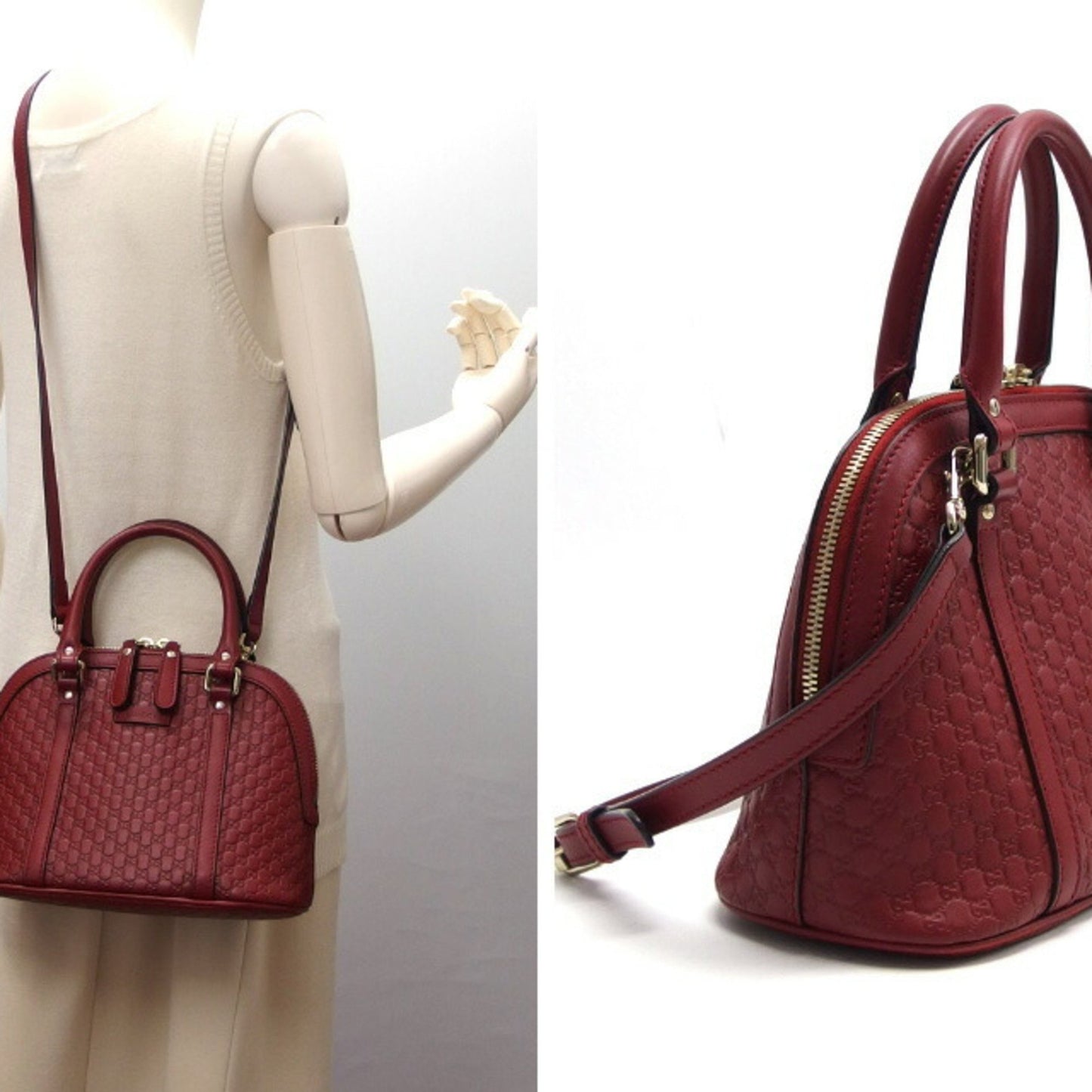 Gucci Small Shoulder Bag Micro Guccissima Red
