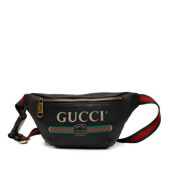 Gucci Sherry Line Body Bag/Waist Bag 527792 Black Leather