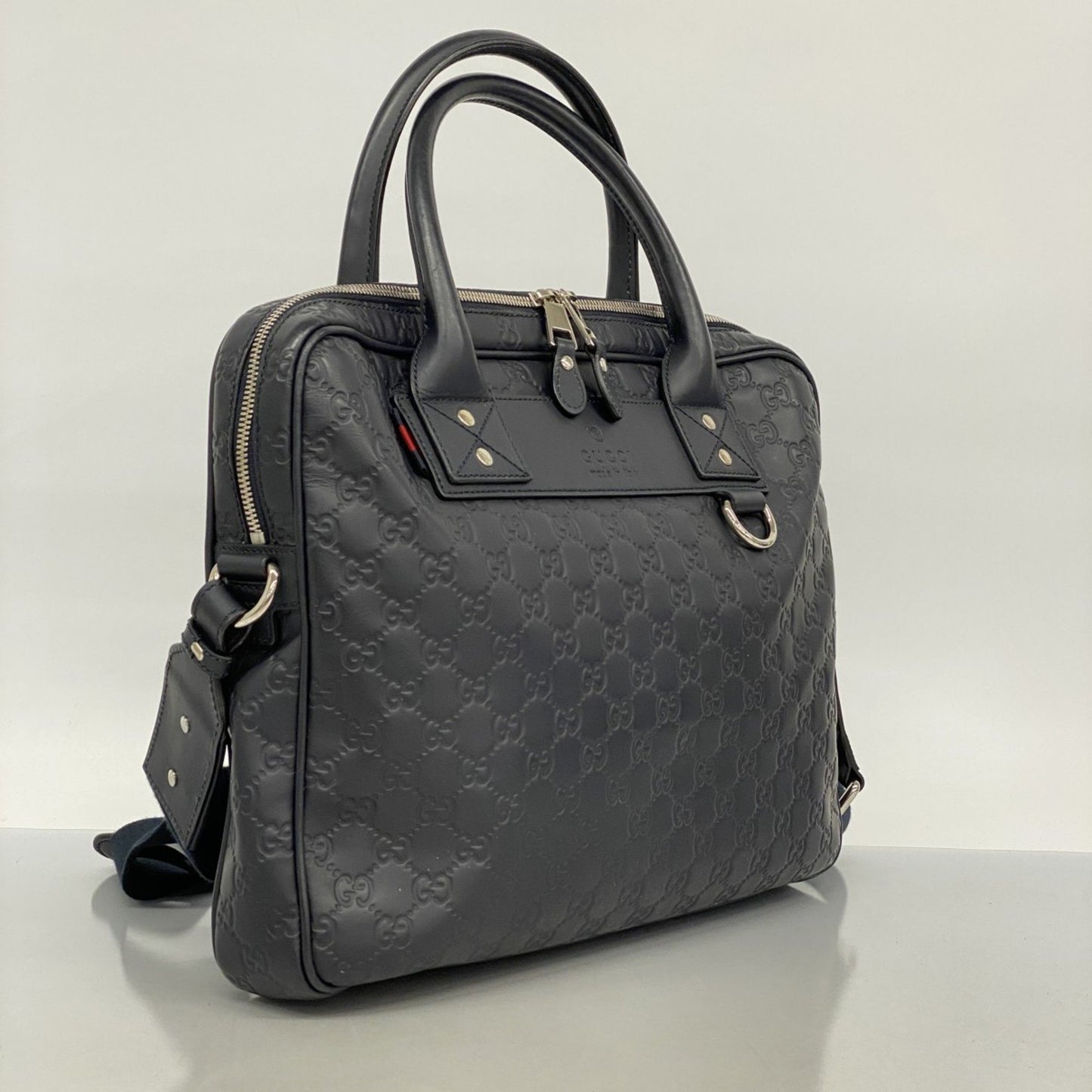 Gucci Bag Guccissima 328937 Leather Navy
