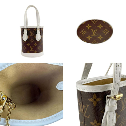 Louis Vuitton Monogram Nano Bucket Handbag Shoulder Bag In Canvas And Leather