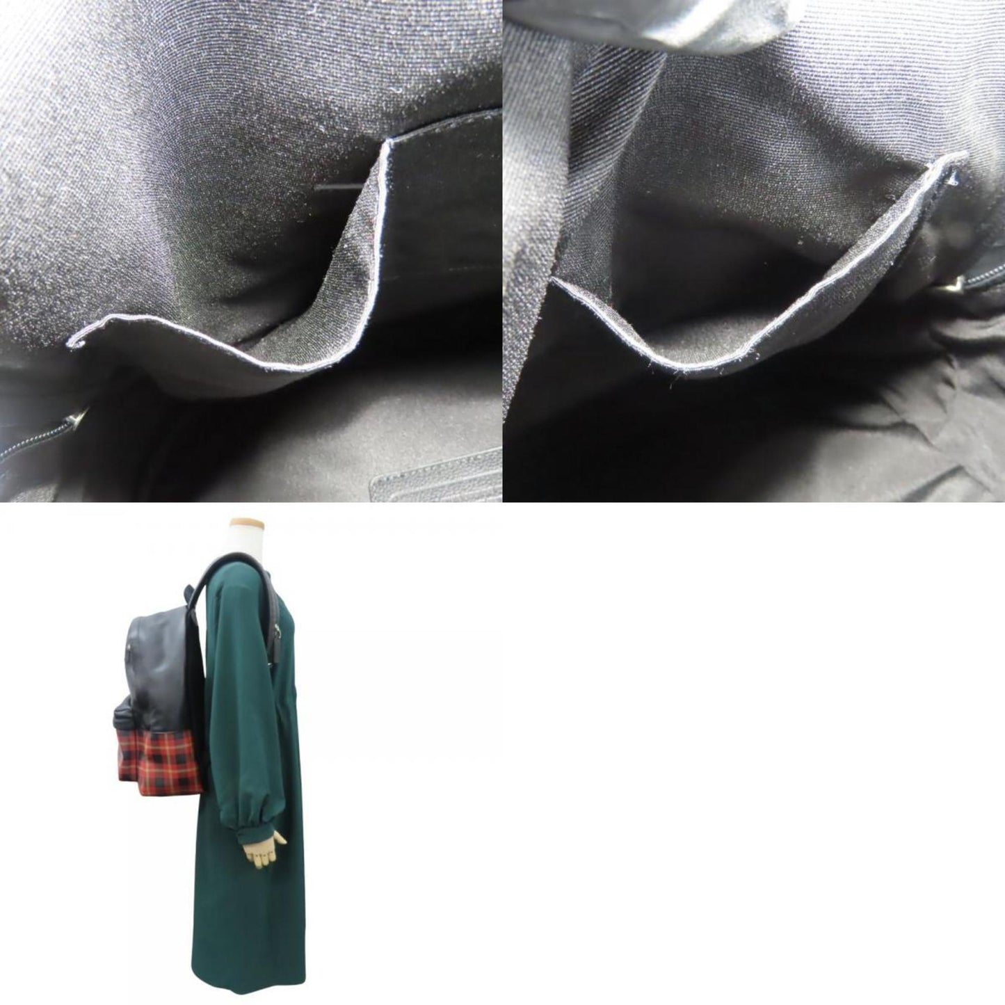 Coach Backpack/Daypack F55394 Leather Black Red Check