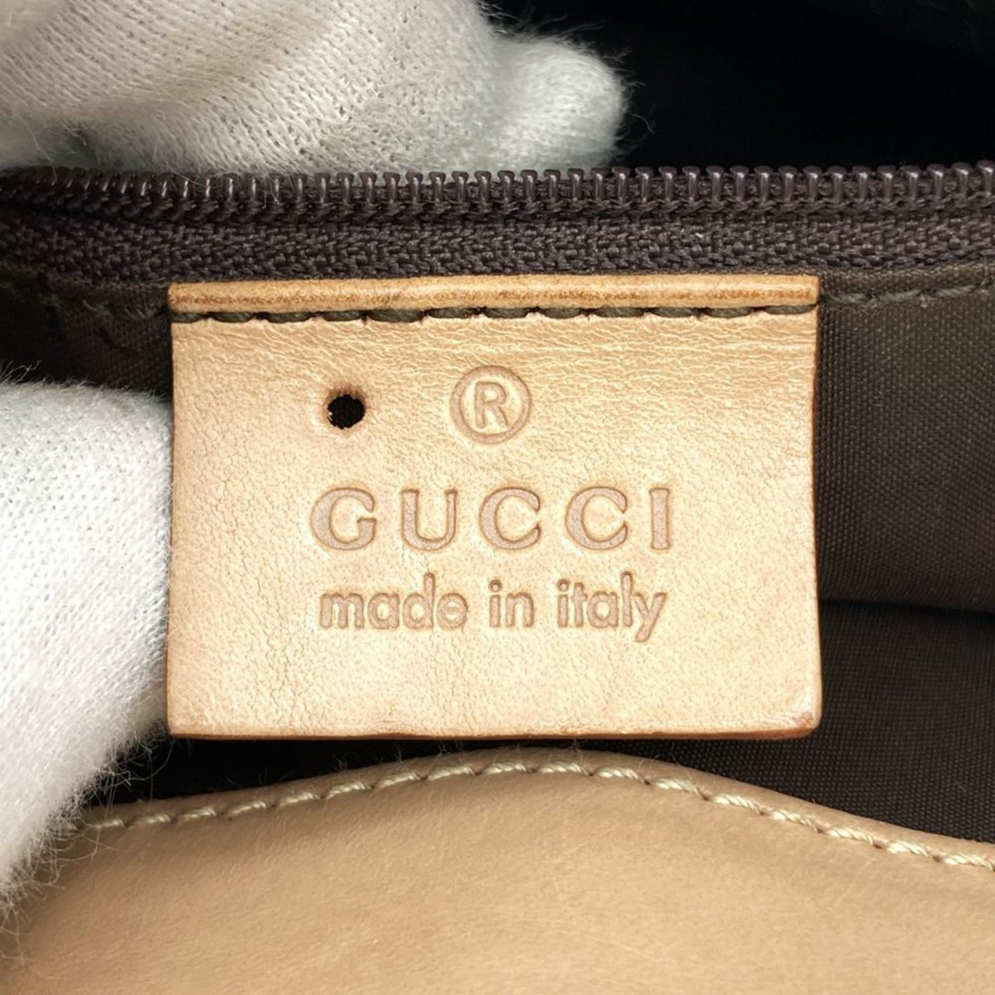 Gucci 002 1079 Handbag Tote Bag Beige Gg Canvas Leather