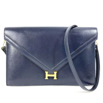 Hermes Herms H Hardware Logo Vintage Flap Liddy Bag 2-Way Clutch Shoulder Box Calf