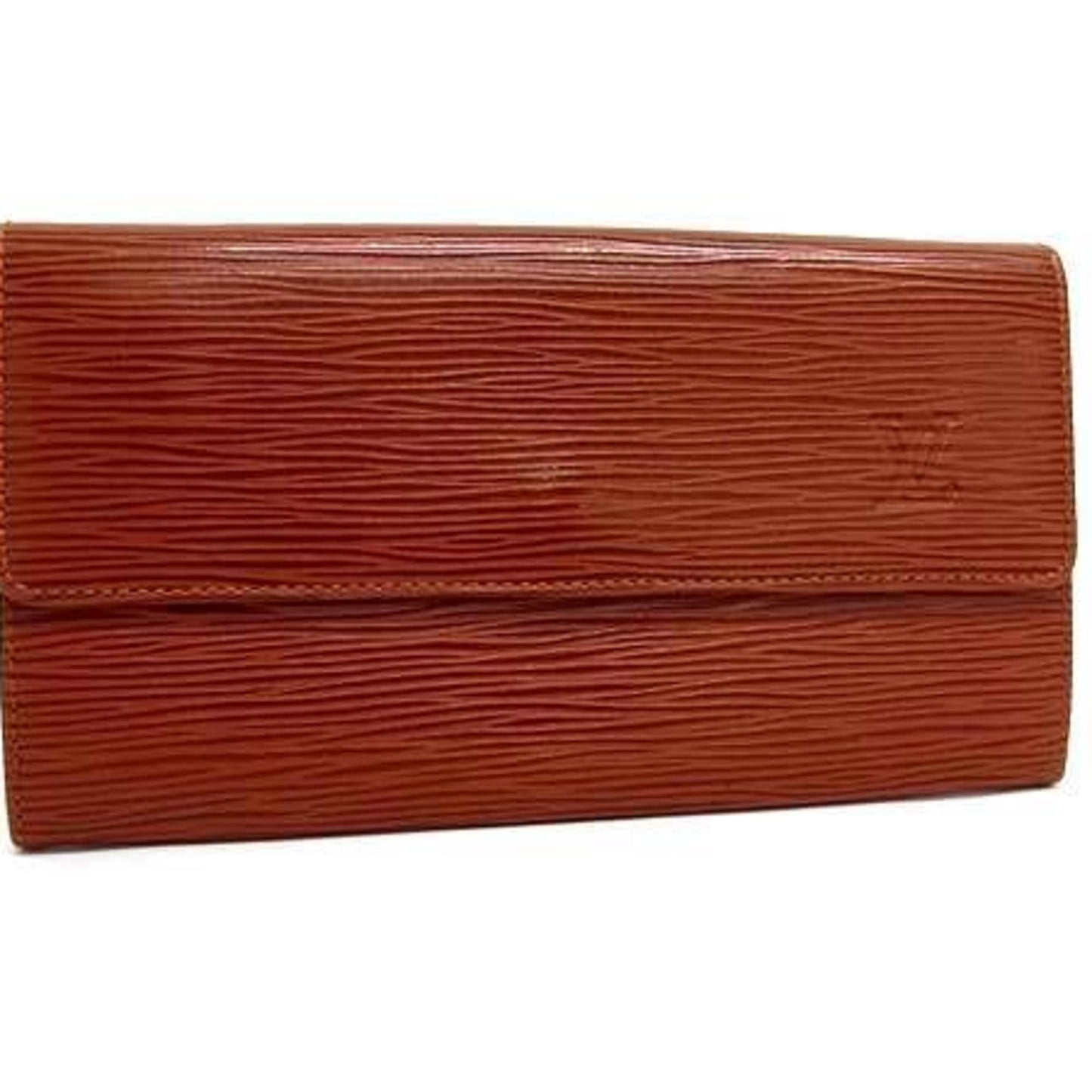 Louis Vuitton Pochette Porte Monnaie Credit Long Wallet M63573 Kenya Brown Epi Leather Bifold For