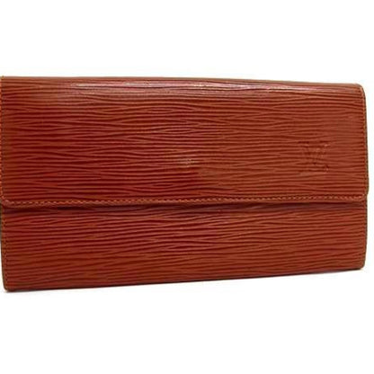Louis Vuitton Pochette Porte Monnaie Credit Long Wallet M63573 Kenya Brown Epi Leather Bifold For