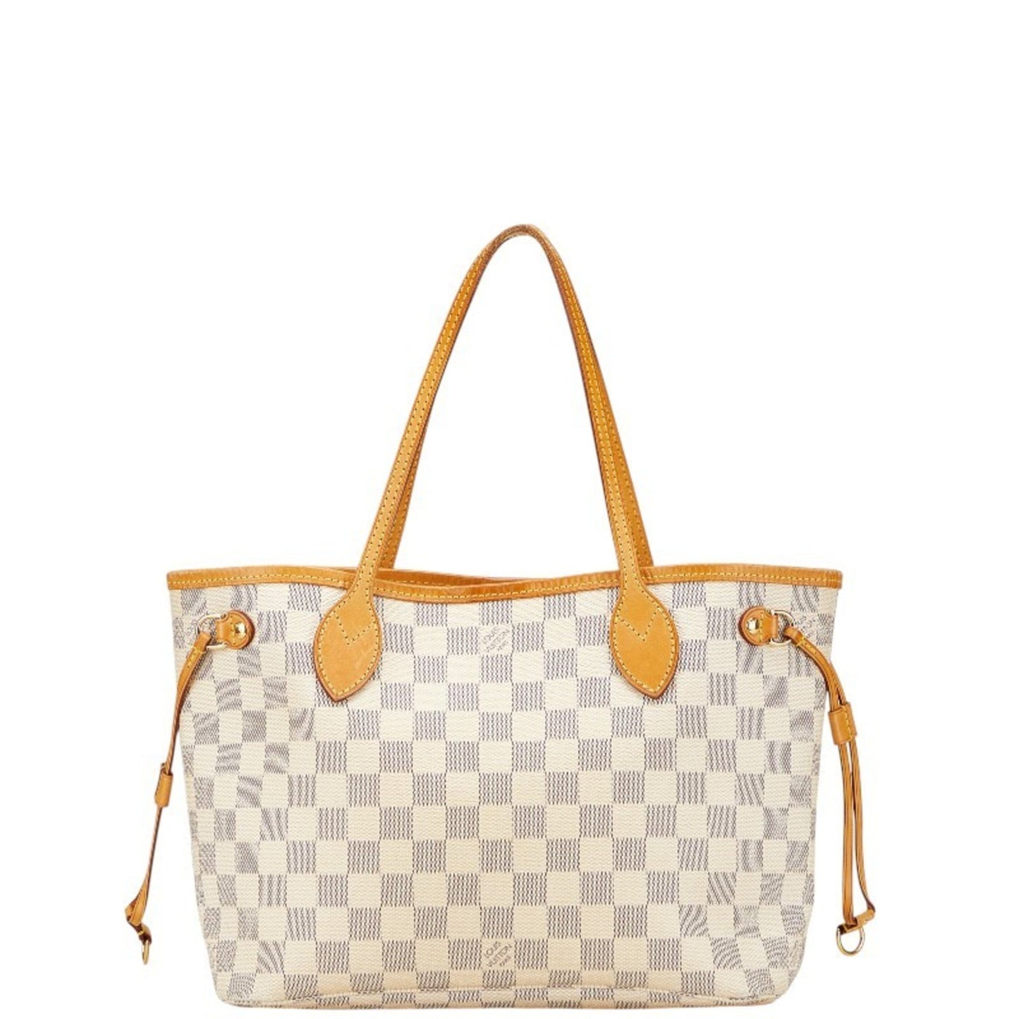 Louis Vuitton Damier Azur Neverfull Pm Tote Bag N51110 White Leather