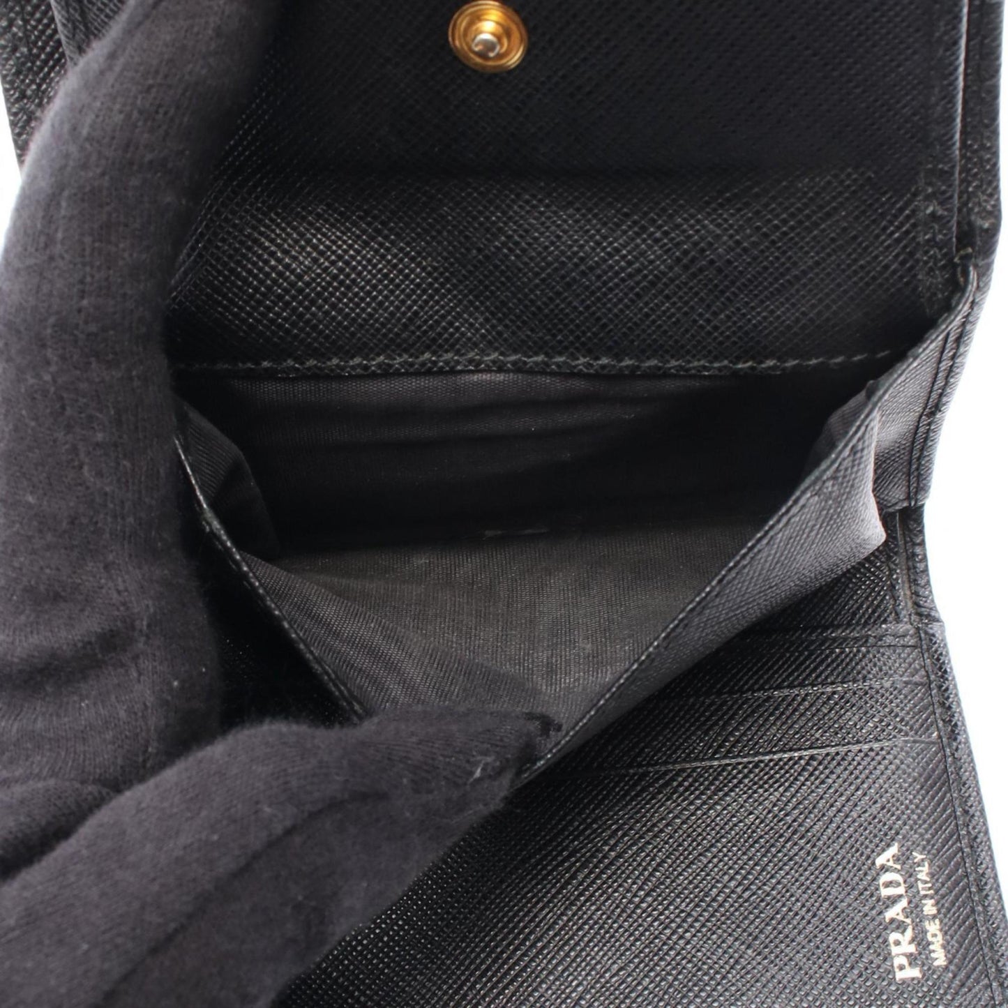 Prada Saffiano Metal Tri-Fold Wallet