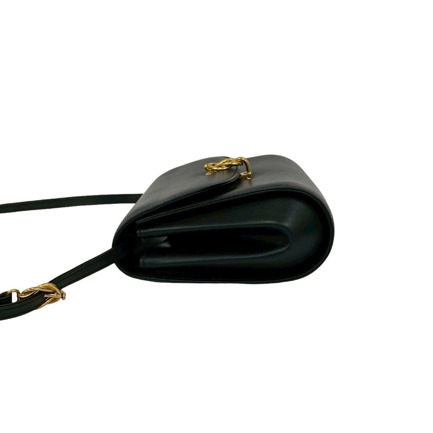 Gucci Old Gucci Vintage Calf Leather Mini Shoulder Bag/Pochette/Sacoche Black 16547