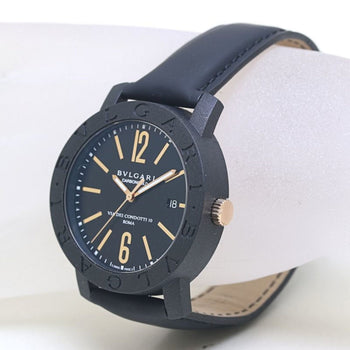 Bvlgari Bbp40Bcgld N Bb40Cl 102248 Carbon Gold X 18K Pink Leather