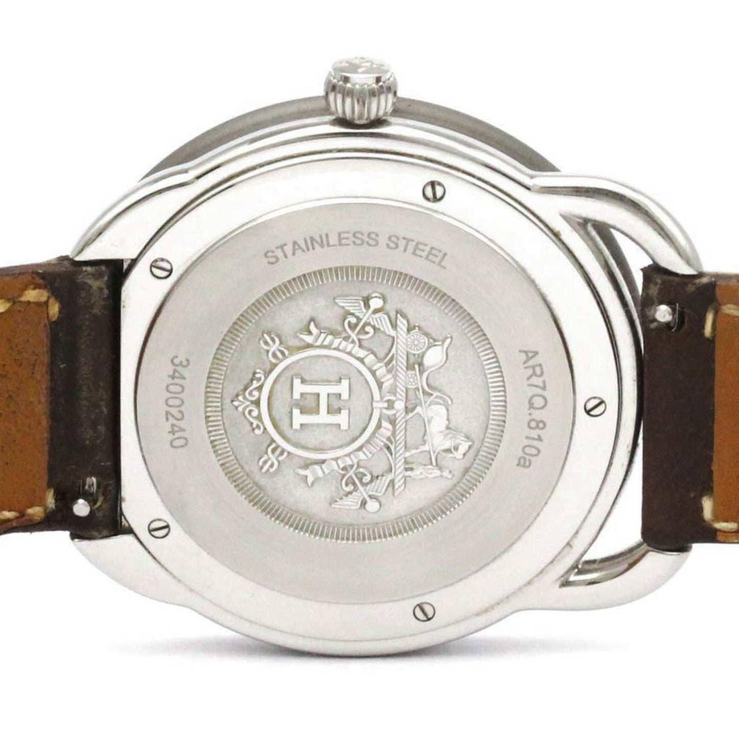 Hermes Arceau Gm Steel Leather Automatic