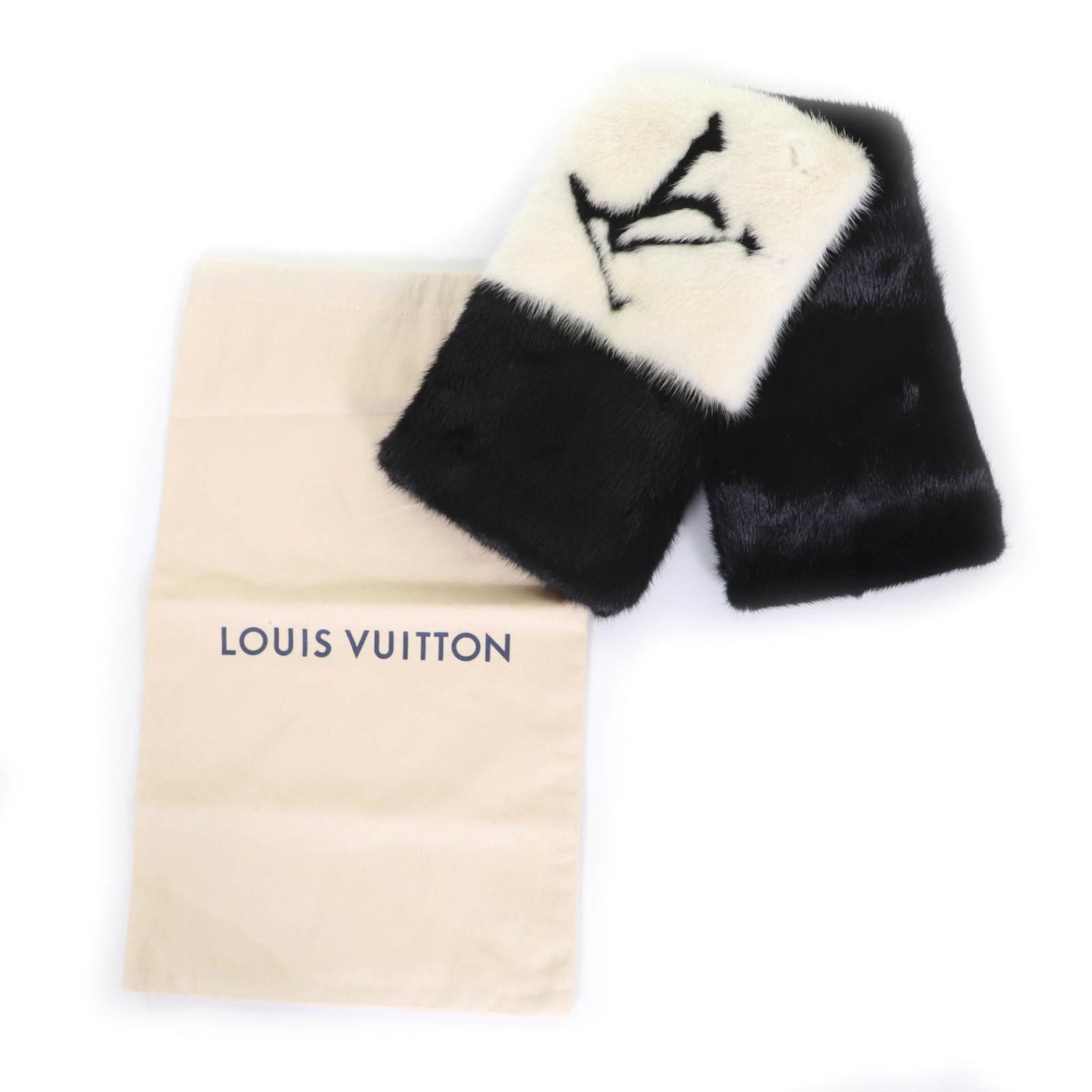 Louis Vuitton M77866 Echarpe Gaugram Mink Scarf With Lv Logo