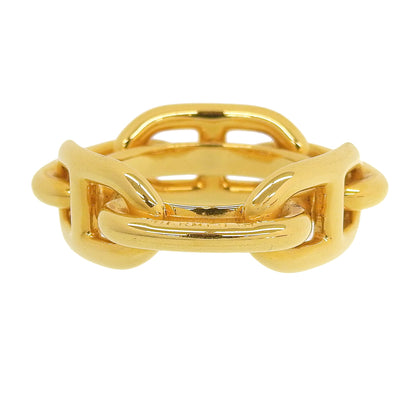 Hermes Lugate Chaine D'Ancre Scarf Ring In Gold With Box