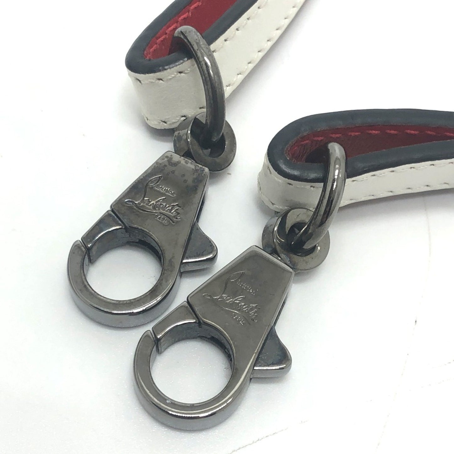 Christian Louboutin Emblem Trick Truck Bag 2Way Clutch Bag Tote Bag White Red