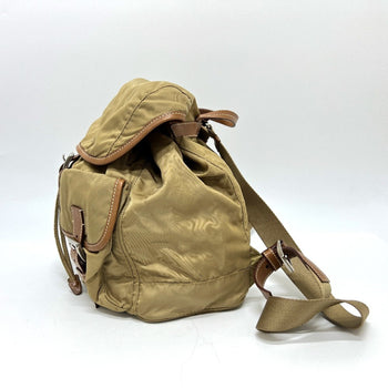 Prada Prada Logo Plate Double Pocket Backpack Nylon